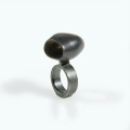 Ring in black opal and silver