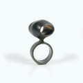 Ring in black opal and silver